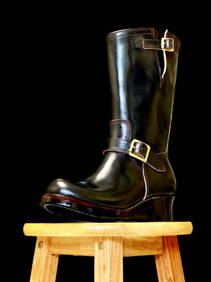 Engineer Boots 11" MTO- Black Maryam Horsebutt  with hand painting-BG2383