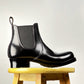 C-2615-Chelsea boots MTO- Black Maryam Horsebutt oiled and waxy with hand painting-V6 Last