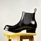 C-2615-Chelsea boots MTO- Black Maryam Horsebutt oiled and waxy with hand painting-V6 Last