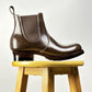 C-2615-Chelsea boots MTO- Coffee Maryam Horsebutt oiled and waxy with hand painting- V6 Last