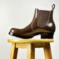 C-2615-Chelsea boots MTO- Coffee Maryam Horsebutt oiled and waxy with hand painting- V6 Last