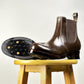 C-2615-Chelsea boots MTO- Coffee Maryam Horsebutt oiled and waxy with hand painting- V6 Last