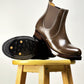 C-2615-Chelsea boots MTO- Coffee Maryam Horsebutt oiled and waxy with hand painting- V6 Last