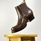 C-2615-Chelsea boots MTO- Coffee Maryam Horsebutt oiled and waxy with hand painting- V6 Last