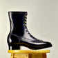 Monkey Boots  MTO- Black Maryam Horsebutt oiled and waxy with hand painting-DN101