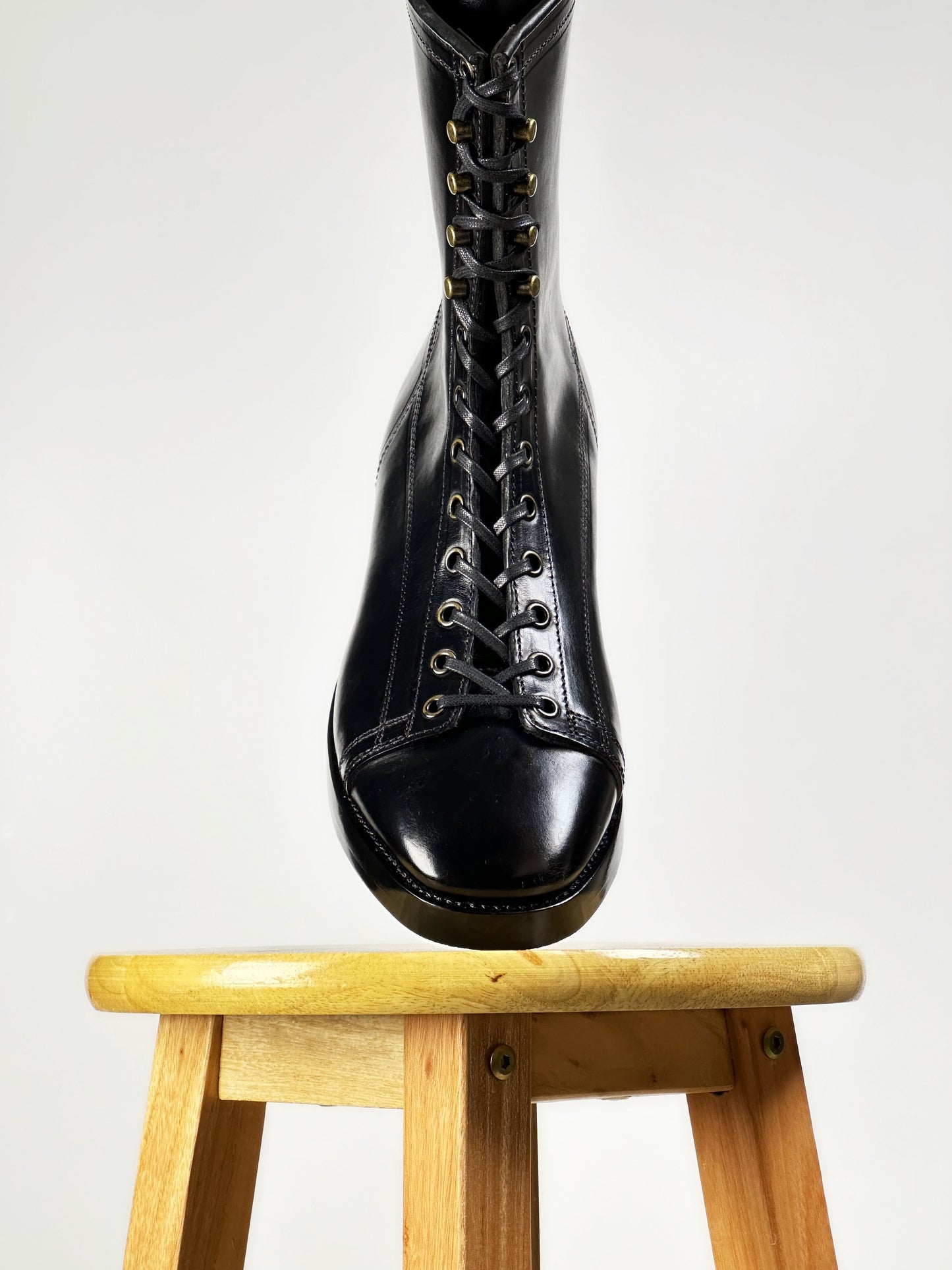 Monkey Boots  MTO- Black Maryam Horsebutt oiled and waxy with hand painting-DN101