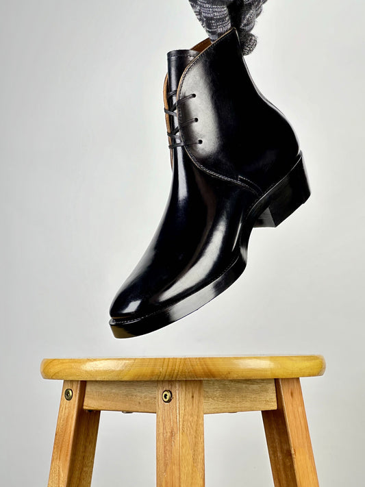 George Boots MTO - Black Maryma Horsebutt TPR hand painting- QZ01