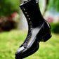 Monkey Boots  MTO- Black Maryam Horsebutt oiled and waxy with hand painting-DN101