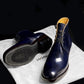 George Boots MTO - Maryam Shell Cordovan with hand painting in dark blue- QZ01