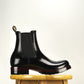 C-2957-Chelsea boots MTO- Black Maryam Horsebutt oiled and waxy with hand painting-V6 Last