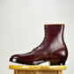 Woodcutting boots - Oiled and waxy cowhide with hand painting in Burgundy