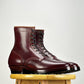 Woodcutting boots - Oiled and waxy cowhide with hand painting in Burgundy