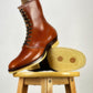 A-1809-Stringer Boots 9 Eyelets - Hand Dyed Red Brown Horsebutt TPR