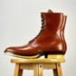 A-1809-Stringer Boots 9 Eyelets - Hand Dyed Red Brown Horsebutt TPR