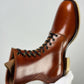 A-1809-Stringer Boots 9 Eyelets - Hand Dyed Red Brown Horsebutt TPR