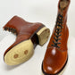 A-1809-Stringer Boots 9 Eyelets - Hand Dyed Red Brown Horsebutt TPR