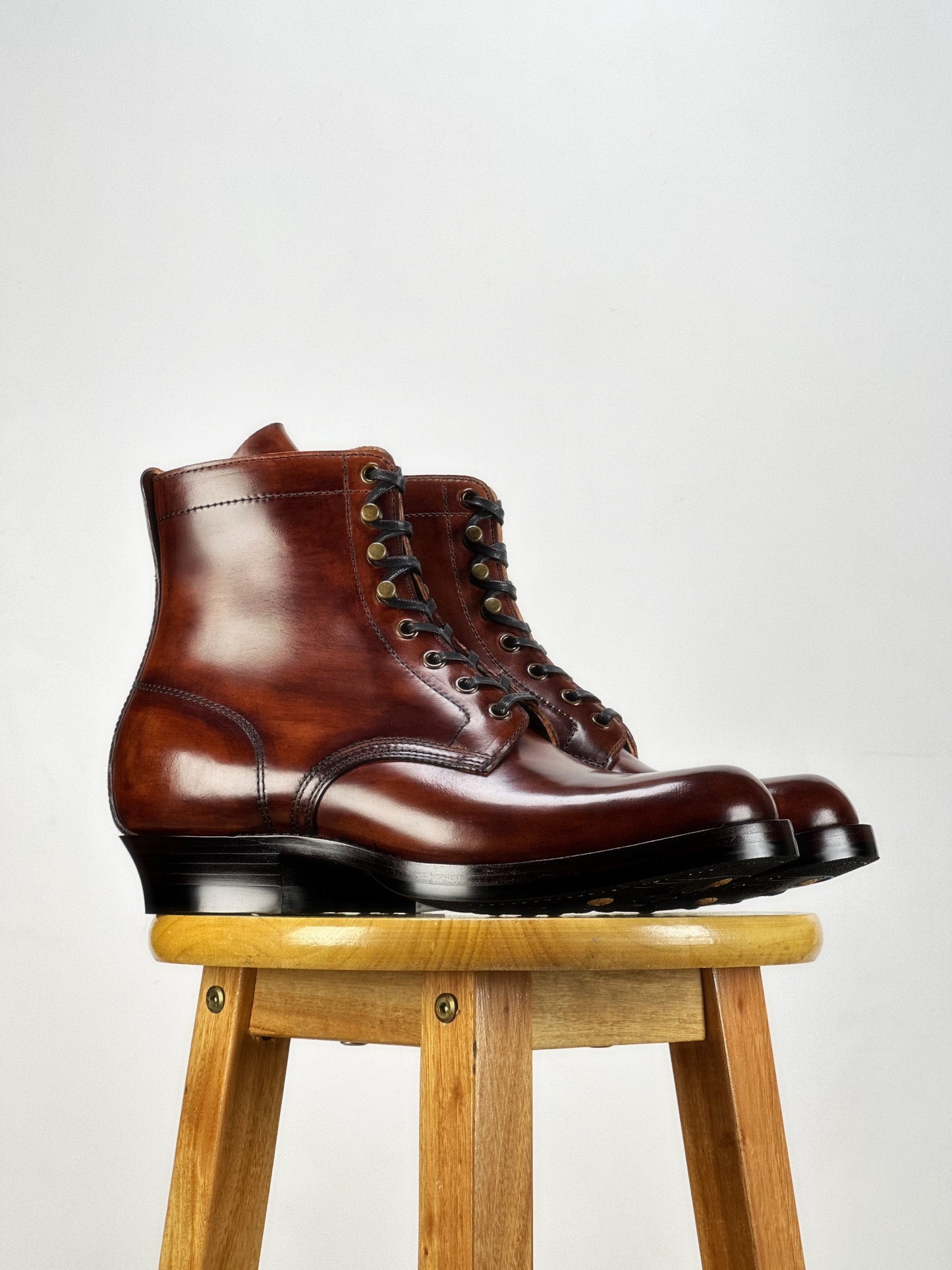 A-6818-Land boots MTO- Maryam Shell Cordovan+ hand painting