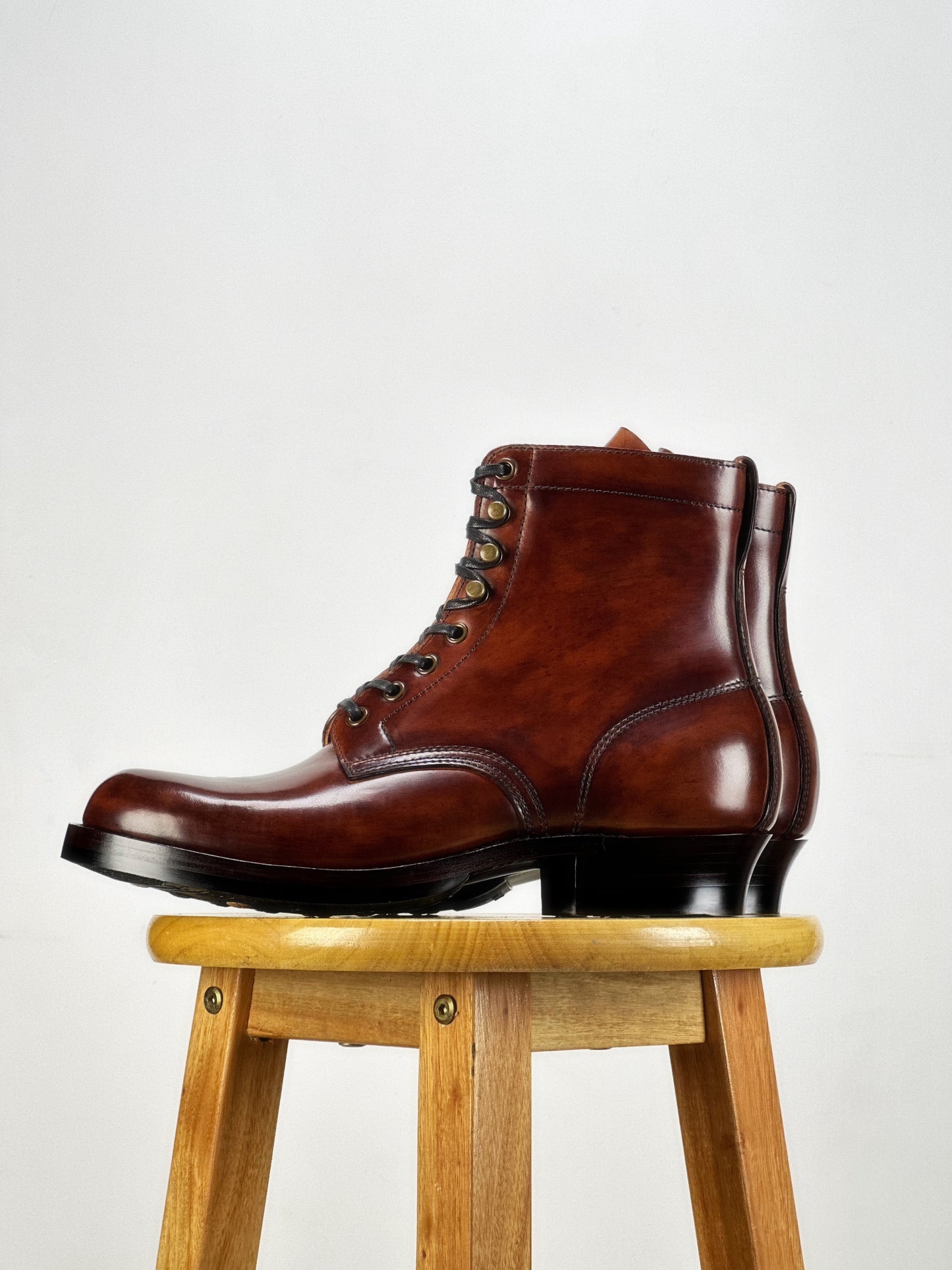 A-6818-Land boots MTO- Maryam Shell Cordovan+ hand painting