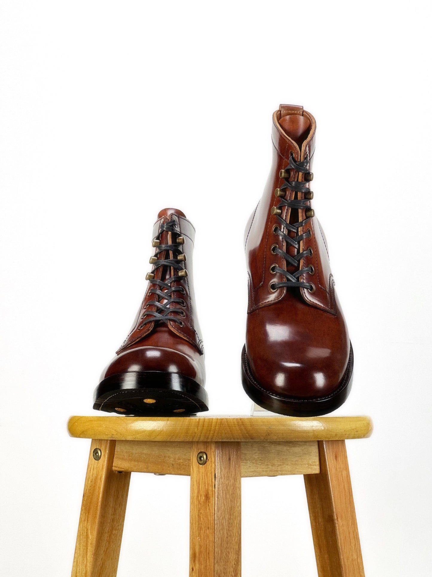 A-6818-Land boots MTO- Maryam Shell Cordovan+ hand painting