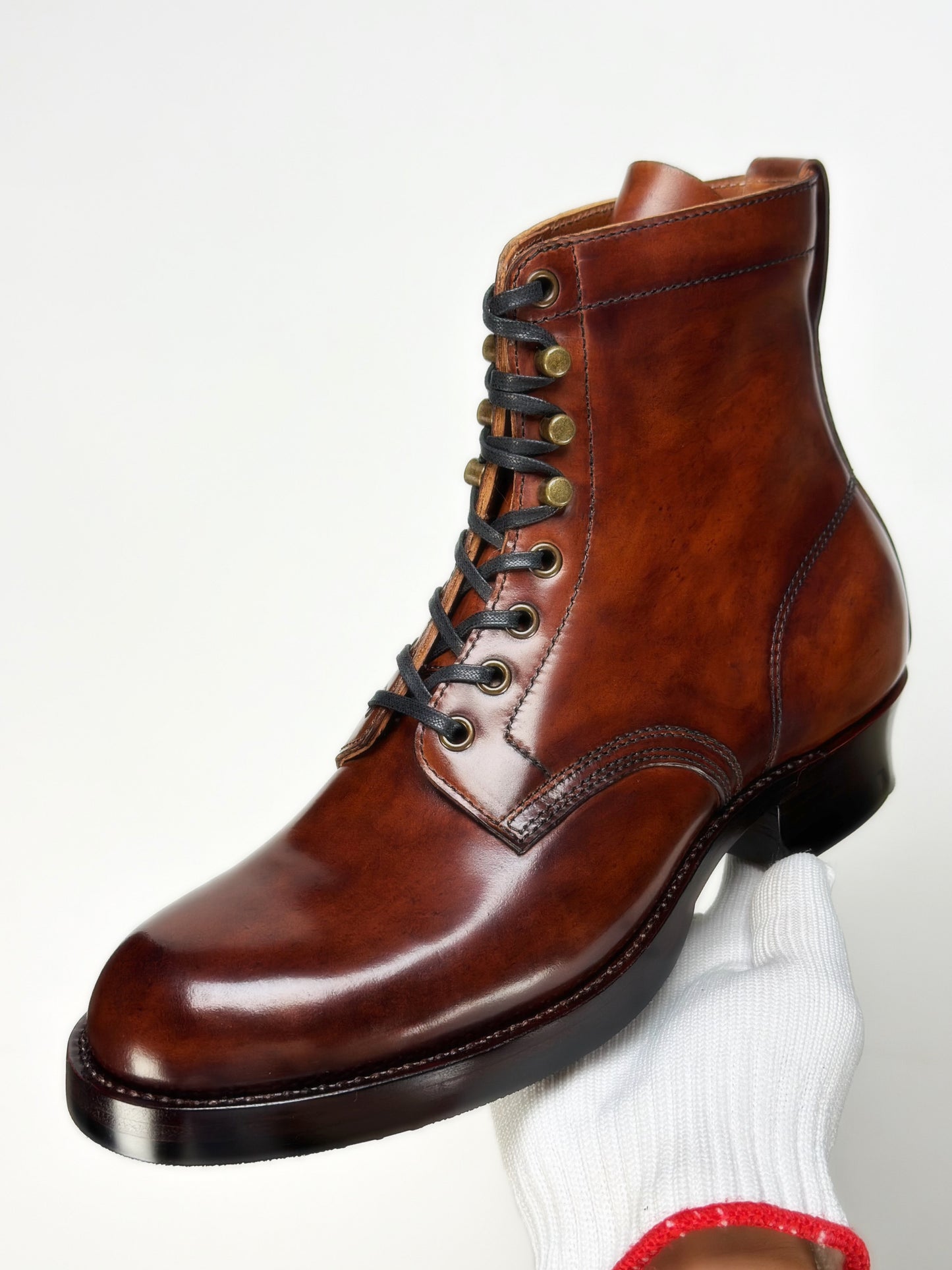 A-6818-Land boots MTO- Maryam Shell Cordovan+ hand painting