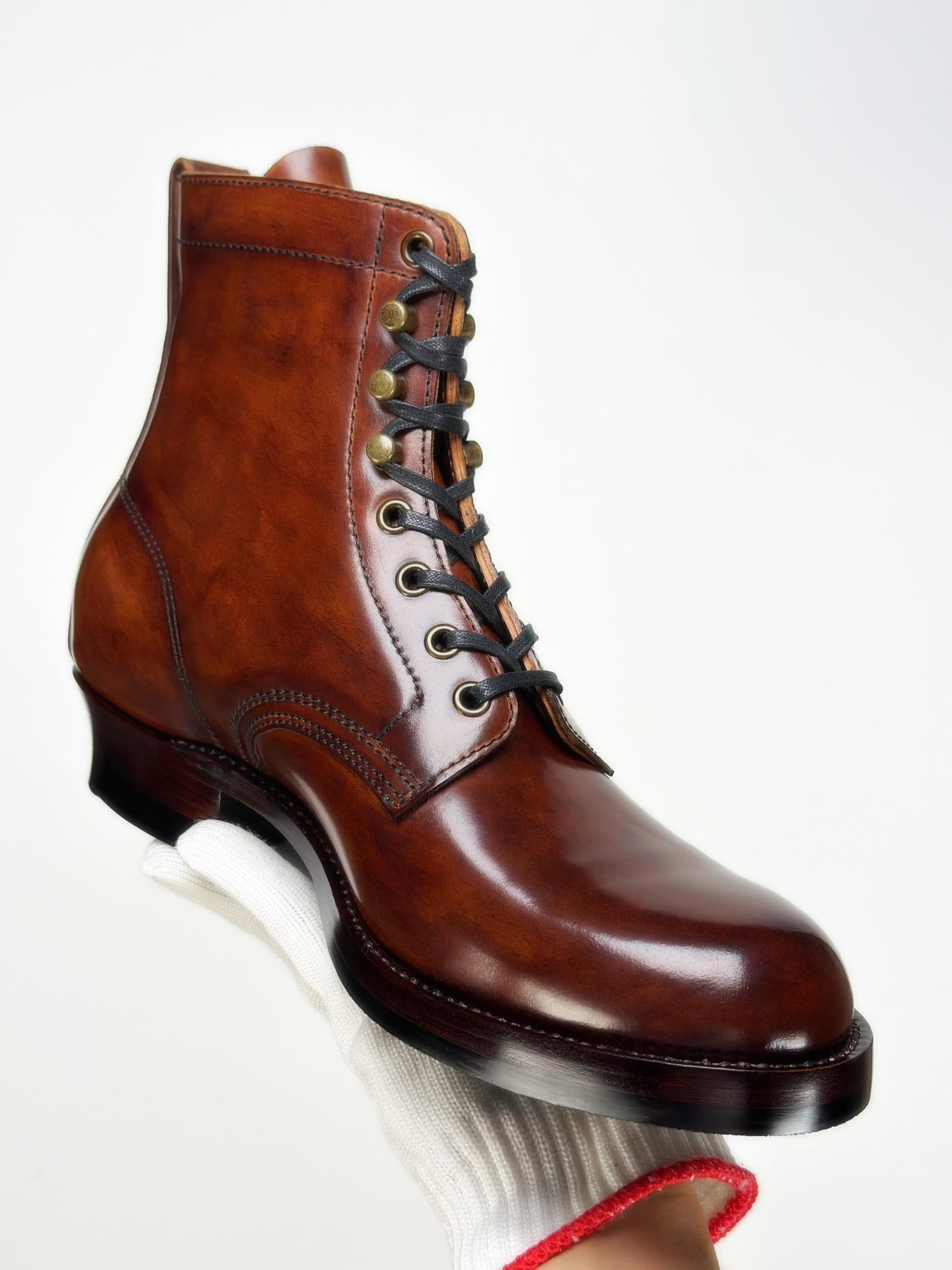 A-6818-Land boots MTO- Maryam Shell Cordovan+ hand painting