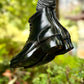 Land boots MTO- Black Maryam oiled and waxy leather-B23601