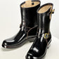 Engineer Boots 9" MTO- Black Maryam Horsebutt oiled and waxy with hand painting-BG2382