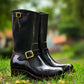 Engineer Boots 11" MTO- Black Maryam Horsebutt  with hand painting-BG2383