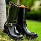 Engineer Boots 11" MTO- Black Maryam Horsebutt  with hand painting-BG2383